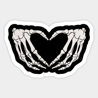 Bones I Love You Hand Heart Sticker